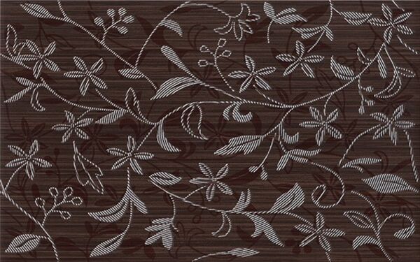 cersanit tanaka brown flower dekor 25x40 