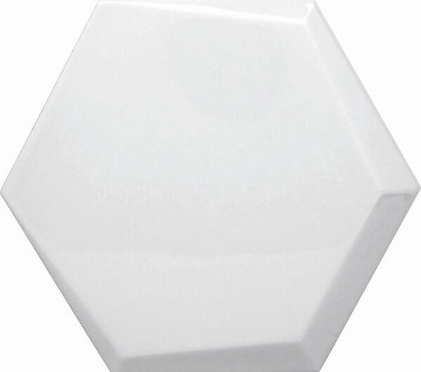 decus hexagono cuna blanco brillo płytka ścienna 15x17 