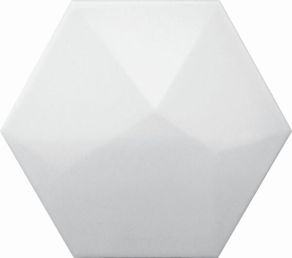 decus hexagono piramidal blanco mate płytka ścienna 15x17 