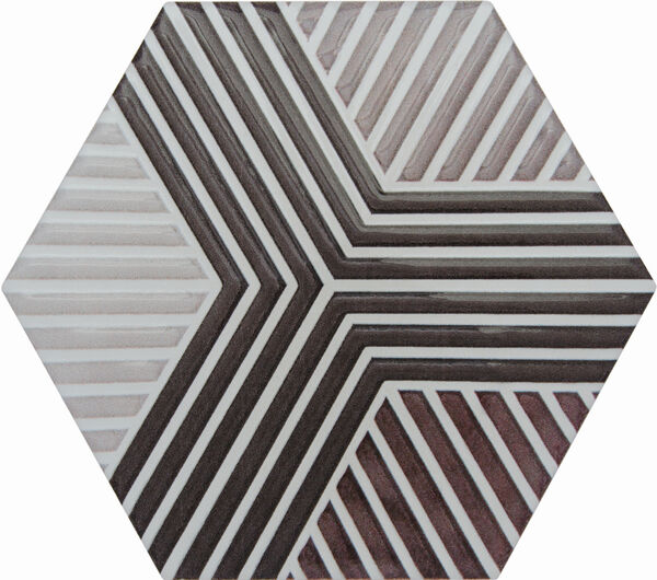 decus hexagono piramidal crema geometric dekor 15x17 