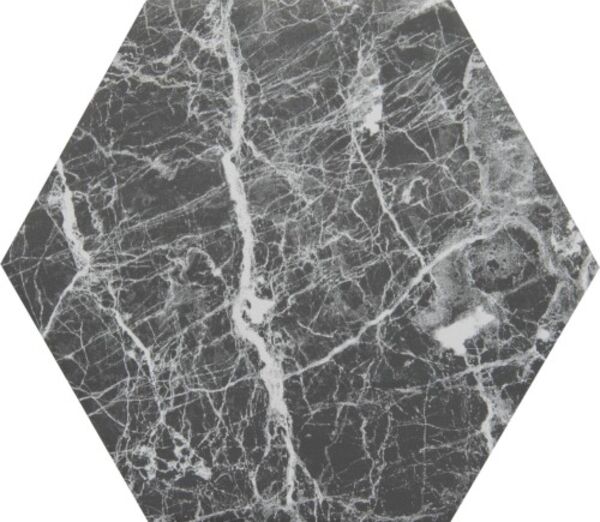 decus marmol marquina hexagono gres 14x16.3 