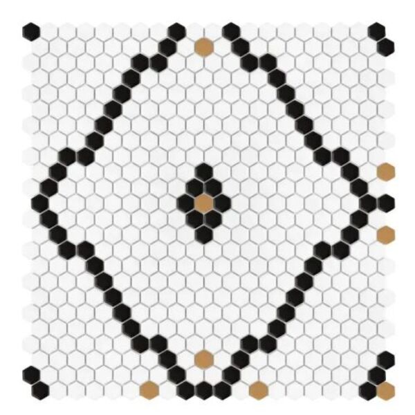 dunin mini hexagon rombdance black matt mozaika 50.2 x 52.3 