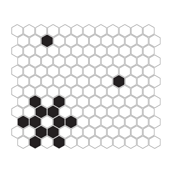dunin mini hexagon b&w snow mozaika 26x30 