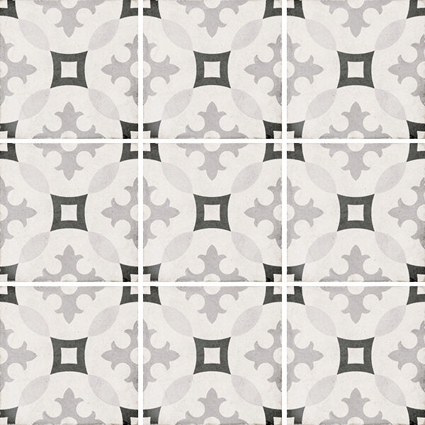 equipe ceramicas art nouveau karlsplatz grey gres dekor 20x20 (24417) 