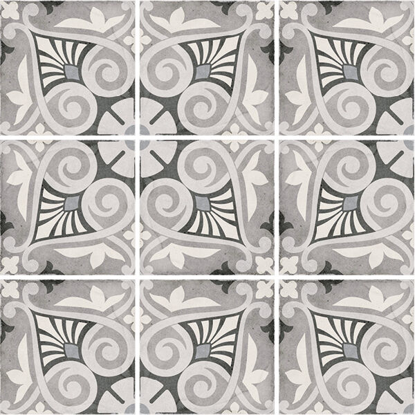 equipe ceramicas art nouveau opera grey gres dekor 20x20 (24418) 