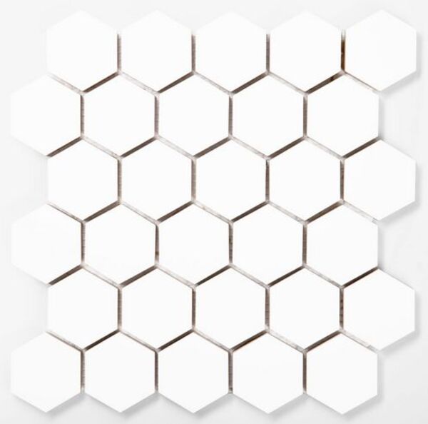 manufaktura mozaik heksagon biały połysk mozaika 30x30 