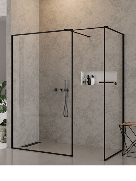 new trendy new modus black kabina walk-in. szkło czyste 8mm 140x120x200 (exk-0121) 