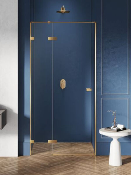 new trendy avexa gold drzwi prysznicowe wnękowe lewe. szkło czyste 6mm 100x200 (exk-1718) 