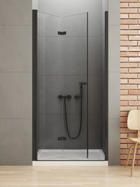 new trendy new soleo black drzwi prysznicowe wnękowe jednodrzwiowe lewe. szkło czyste 6mm 70x195 (d-0219a) 