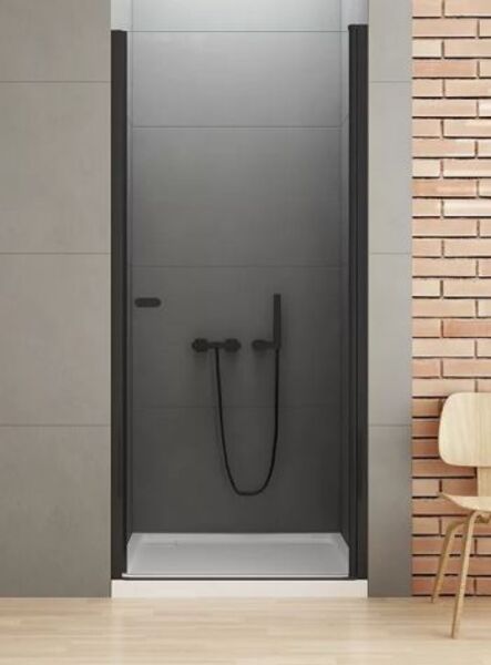 new trendy new soleo black drzwi prysznicowe wnękowe jednodrzwiowe. szkło czyste 6mm 70x195 (d-0209a) 