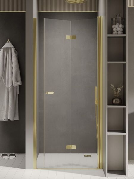 new trendy new soleo light gold drzwi prysznicowe wnękowe pojedyncze prawe. szkło czyste 6mm 90x195 (d-0465a) 