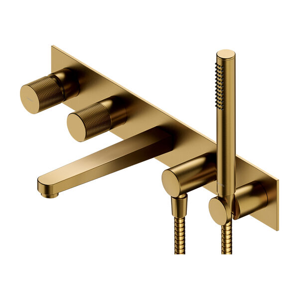 omnires contour bateria wannowa 5-otworowa złoty szczotkowany (ct8037/1glb) 