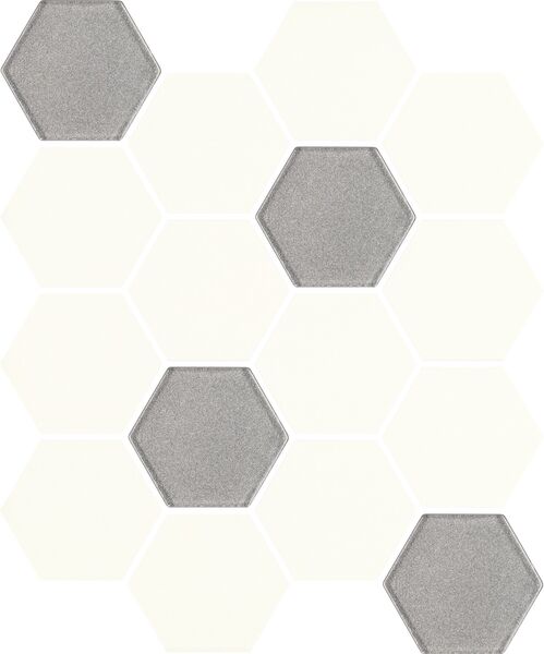 paradyż bianco hexagon mix uniwersalna mozaika gres 22x25.5 