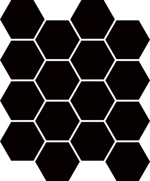 paradyż nero hexagon uniwersalna mozaika gres 22x25.5 