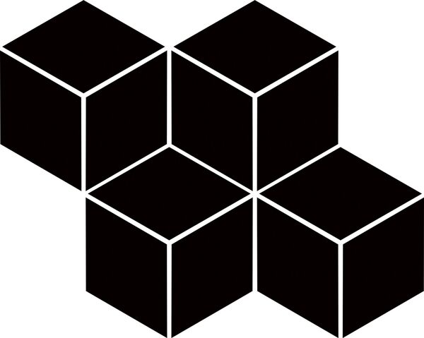 paradyż nero romb hexagon uniwersalna mozaika gres 20.4x23.8 
