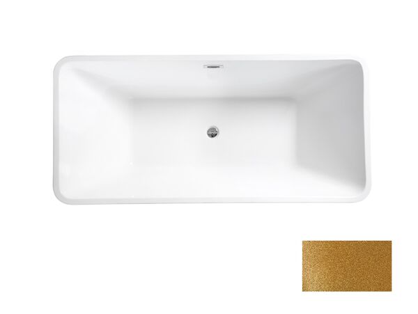 besco evita glam 160 złota wanna wolnostojąca + maskownice czarne 160x80 (wa-160-ezc) 