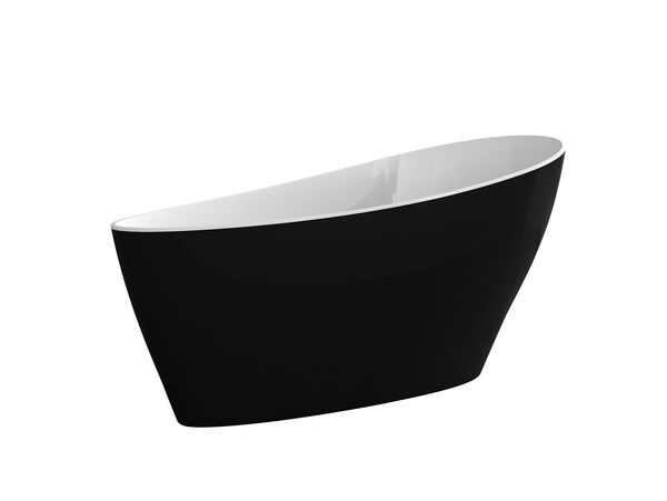 besco keya black & white 165 wanna wolnostojąca + klik-klak grafitowy 165x70 (wmd-165-kwgr) 