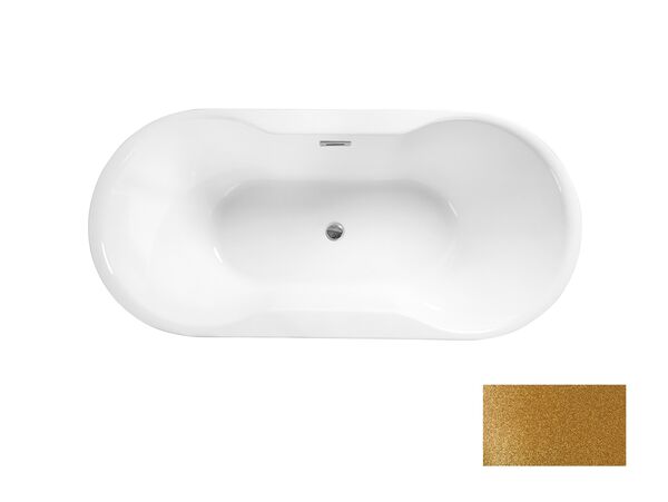 besco navia glam 140 złota wanna wolnostojąca + maskownice chrom 140x75 (wa-140-nzl) 