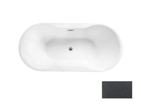 besco navia glam 160 grafitowa wanna wolnostojąca + maskownice chrom 160x80 (wa-160-ngr) 