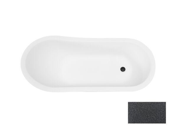 besco otylia glam 160 grafitowa + nogi białe wanna wolnostojąca retro 160x77 (wko-160-ggw) 