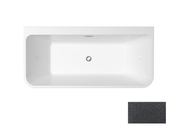 besco varya glam 150 grafitowa wanna wolnostojąca + maskownice czarne 150x75 (wa-150-vrgc) 