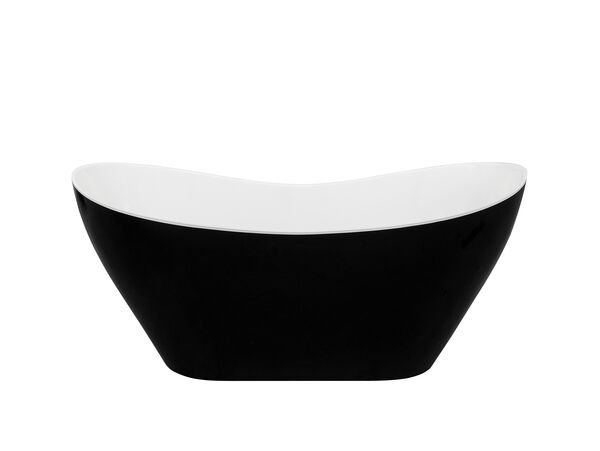 besco viya black & white 160 wanna wolnostojąca + klik-klak czarny 160x70 (wmd-160-vwb) 