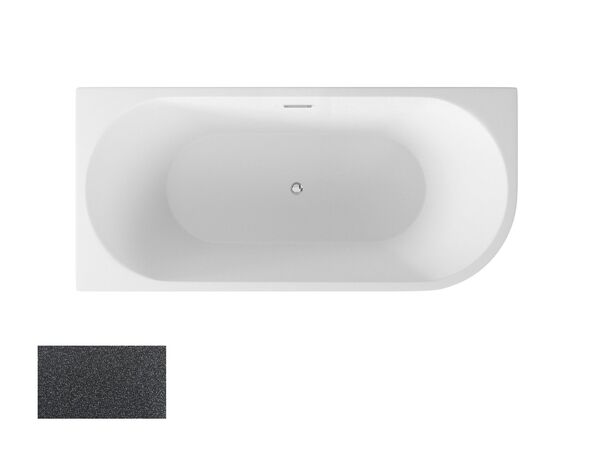 besco zoya glam 150 l grafitowa wanna wolnostojąca lewa + maskownice czarne 150x75 (wa-150-zlgc) 