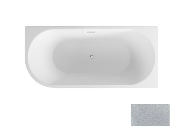 besco zoya glam 150 p srebrna wanna wolnostojąca prawa + maskownice chrom 150x75 (wa-150-zpsr) 