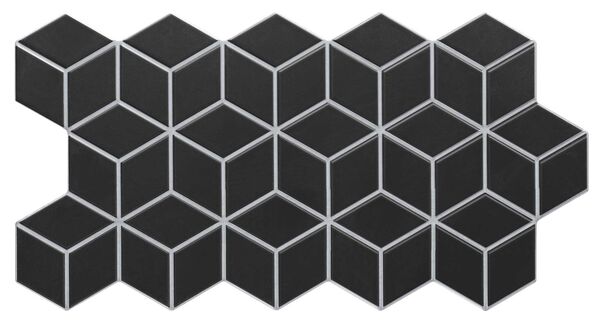 realonda rhombus black gres 26.5x51 
