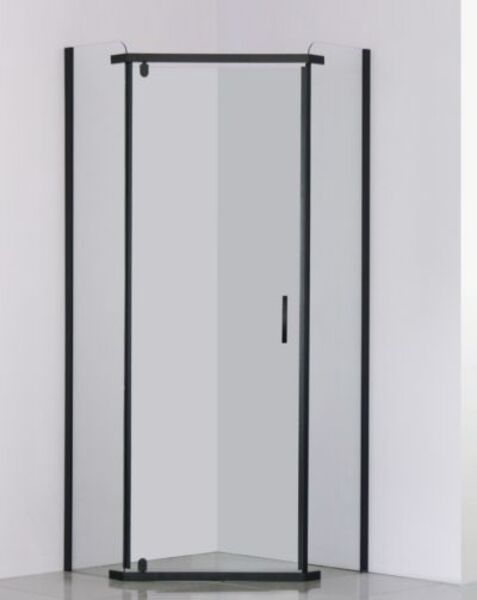 sea-horse stylio kabina pentagonalna 80x80x190 czarna szkło transparentne z powłoką cleanglass (bk501ptk+) 