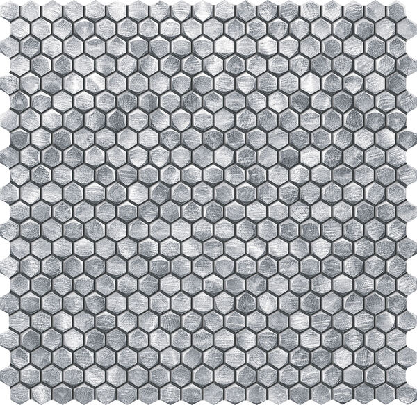 tubądzin drops metal silver hex mozaika 30x30.2 