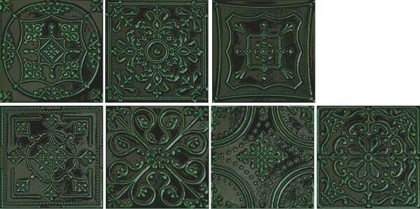 tubądzin tinta green dekor 14.8x14.8x1.28 