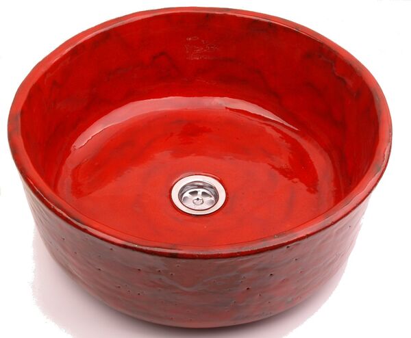 dekornia umywalka artystyczna ceramiczna. nablatowa um5l duża kolor: czerwony 