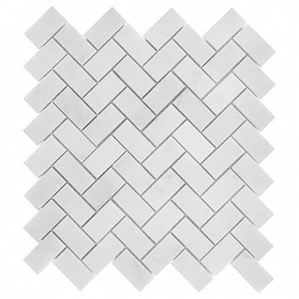 dunin black&white eastern white herringbone 48 płytka kamienna 28.5x30.5 białe płytki w jodełkę