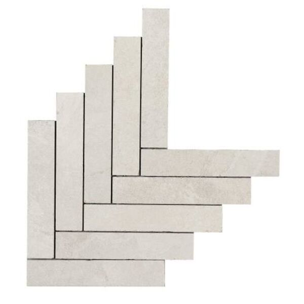 marazzi mystone ardesia bianco m0cv mozaika 44.9x61.6 białe płytki w jodełkę