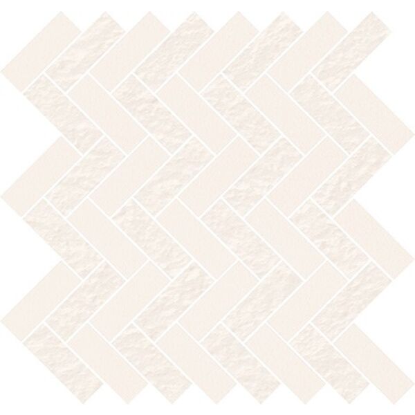 cersanit white micro parquet mix mosaic 31.3x33.1 białe płytki w jodełkę