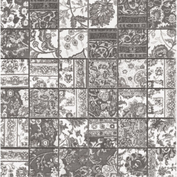 aparici kilim black natural 5x5 mozaika 29.75x29.75 płytki mozaika efekt starego dywanu hiszpańskie wzorzyste patchwork