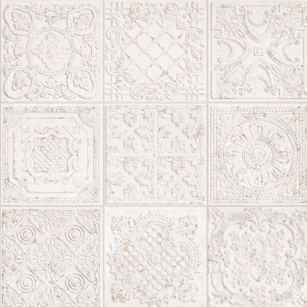 Aparici Gatsby White PRE20 Natural płytka ścienna 59.2x59.2 - biała płytka w stylu rustykalnym