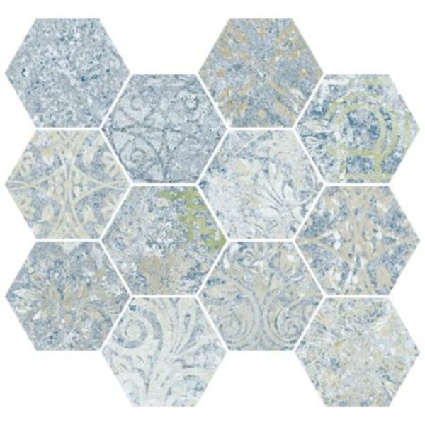 aparici bohemian blue natural hexagonal mozaika 28x30 płytki aparici gres prostokątne hiszpańskie patchwork