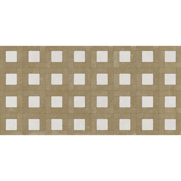 Aparici Zest White Stamp Natural gres 50x100 - matowy gres łazienkowy i kuchenny