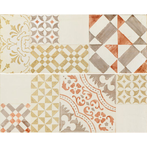 ape ceramica aniko cream mix dekor 20x50 płytki patchwork