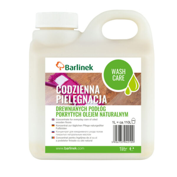 barlinek wash care koncentrat do bieżącej pielęgnacji podłóg pokrytych olejem naturalnym 1 l (prt004003) akcesoria do podłóg drewnianych, paneli podłogowych, paneli winylowych