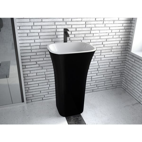 besco assos black & white umywalka wolnostojąca 40x50x85 (umd-a-wobw) 