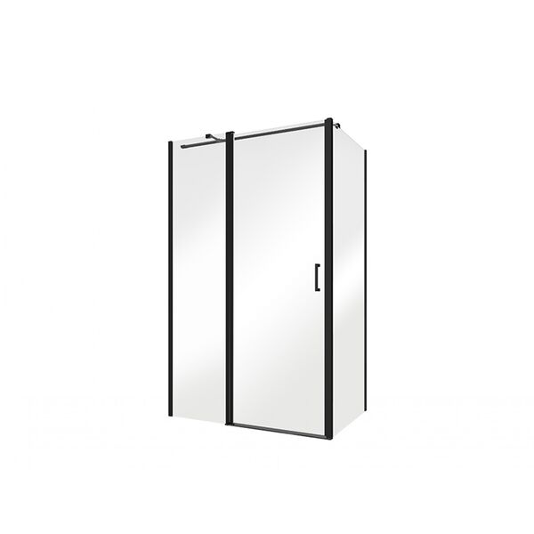 besco exo-ch black 100 panel szkło przejrzyste 100x190 (pch-10b-190c) 