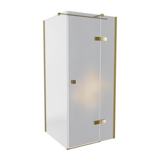 Besco Pixa Gold 90 L Kabina Kwadratowa Lewa Szkło Przejrzyste 90x90x195 (PKL-90-195G)