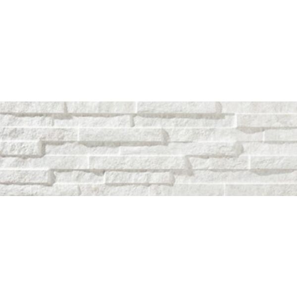 bestile brickstone white gres rektyfikowany 16.3x51.7 płytki imitujące kamień prostokątne do łazienki na ścianę białe strukturalne