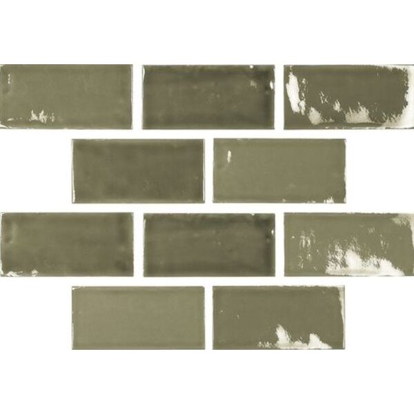 zdjęcie carmen ceramic art moments victorian green crackled płytka ścienna 6.5x13 