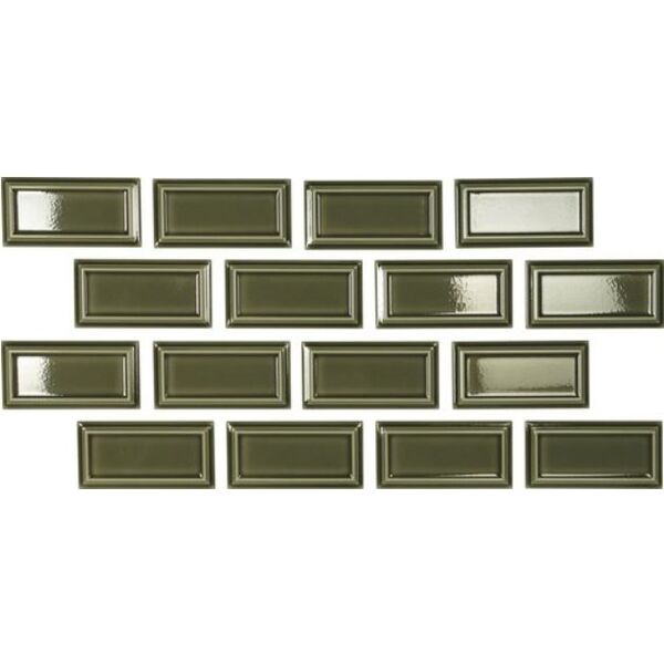 zdjęcie carmen ceramic art orient victorian green crackled płytka ścienna 6.5x13 