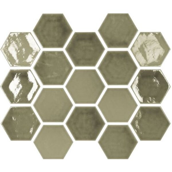 zdjęcie carmen ceramic art dawn victorian green crackled płytka ścienna 12x13.8 