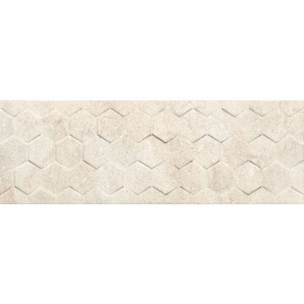 Ceramika Color Arena Cream Hexagon płytka ścienna 25x75 G1 - matowa glazura z motywem geometrycznym